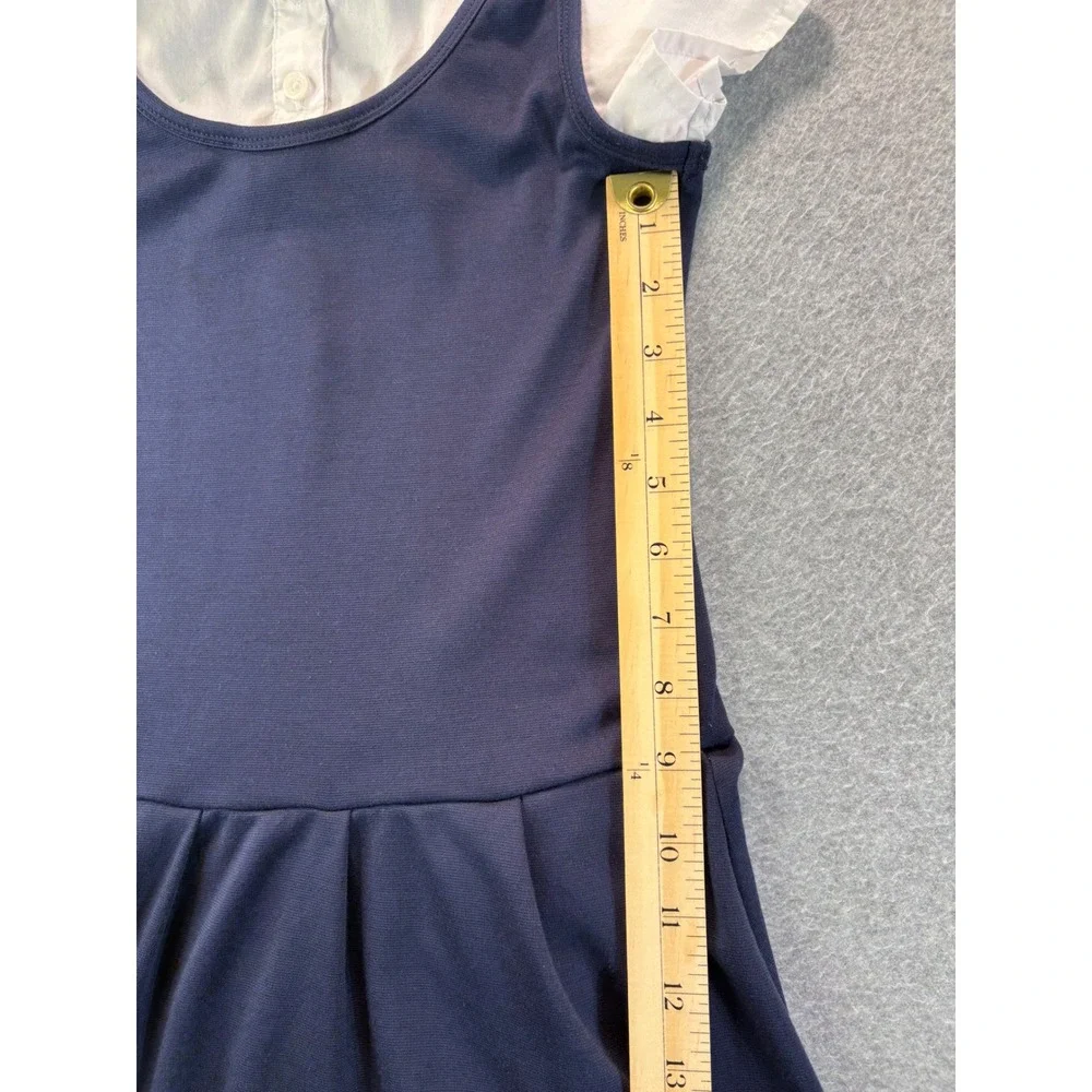 Childrens Place Girls Navy Blue School Uniform Jumper Dress White Collar 2101083